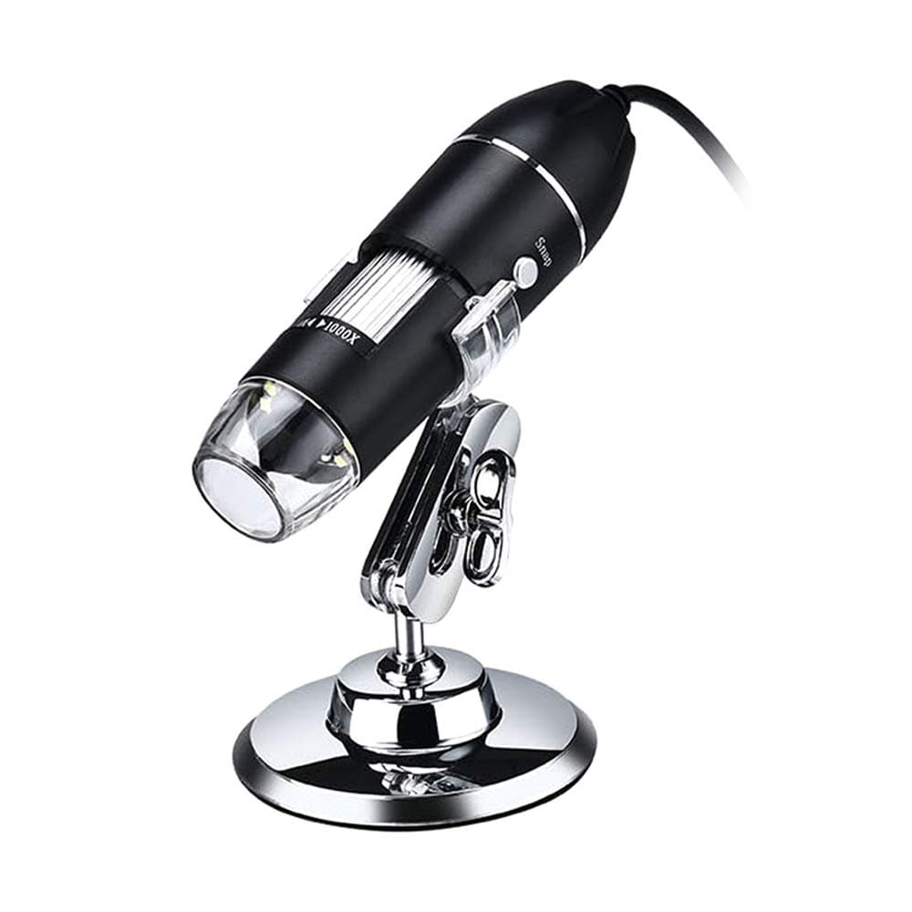 KKmoon USB Digital Microscope 1600X Magnification Camera 8 LEDs with Stand Compatible with Android Windows/XP Win 7 8 10 Vista Linux Mac Portable Handheld Inspection Magnifier
