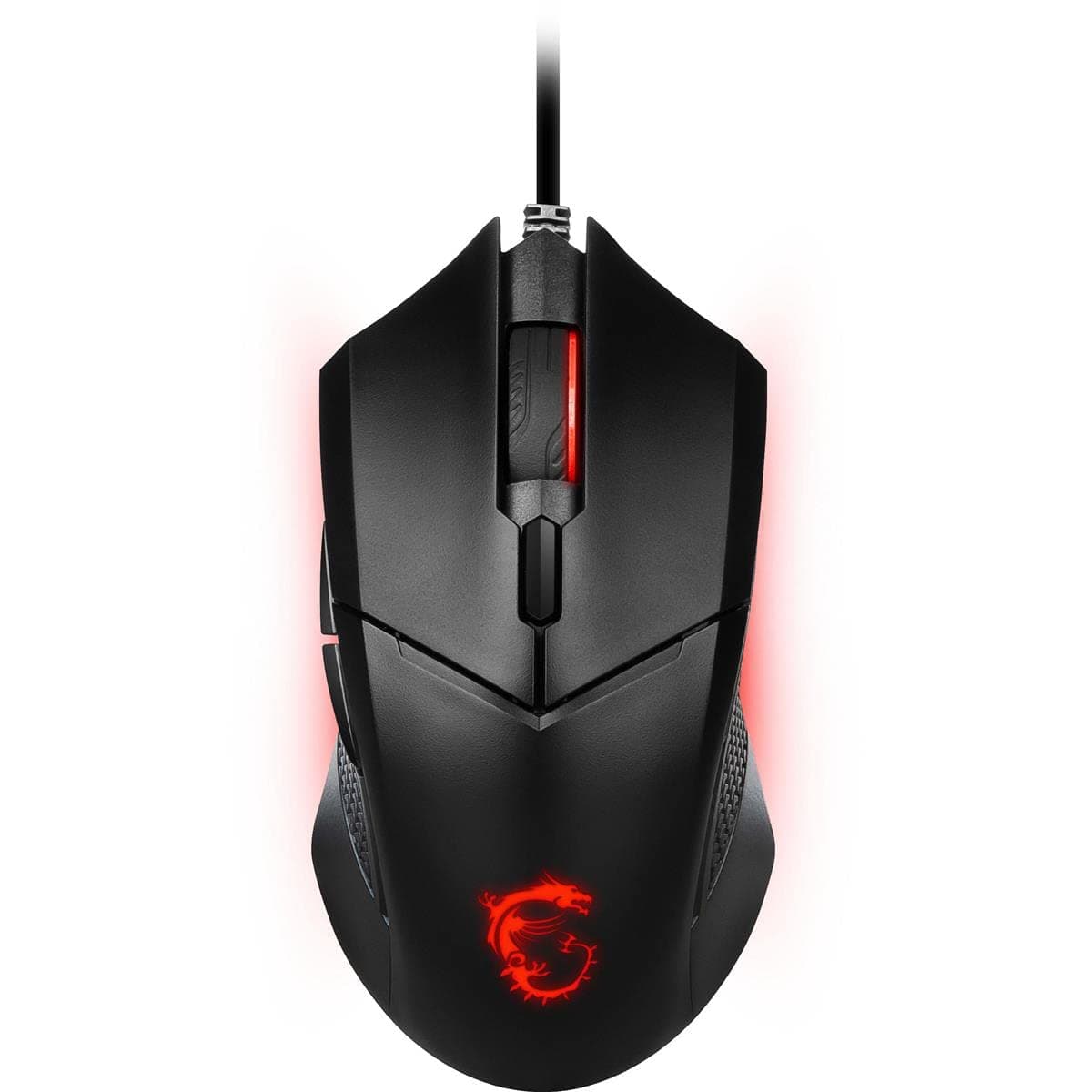 msi Clutch GM08 Gaming Mouse, 4200 DPI, Optical Sensor, 3 Adjustable Weights, Red LED Lighting, Symmetrical Design