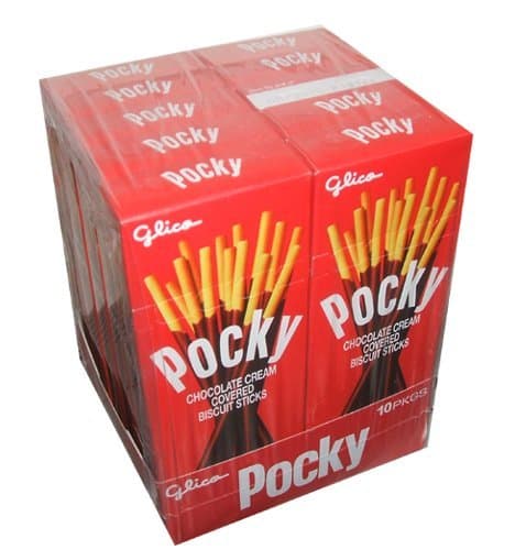 10 X Pocky Chocolate Cream Covered Biscuit Sticks
