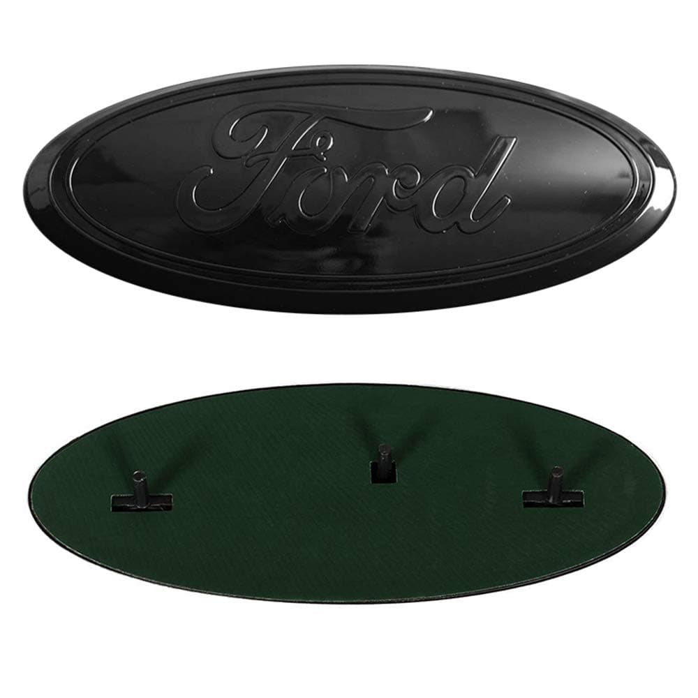 Ruanye For Ford Front Tailgate Emblem, Oval 9"X3.5", Black Decal Badge Nameplate Also Fits for 04-14 F150 F250 F350,06-11 Ranger, 11-14 Edge, 11-16 Explorer