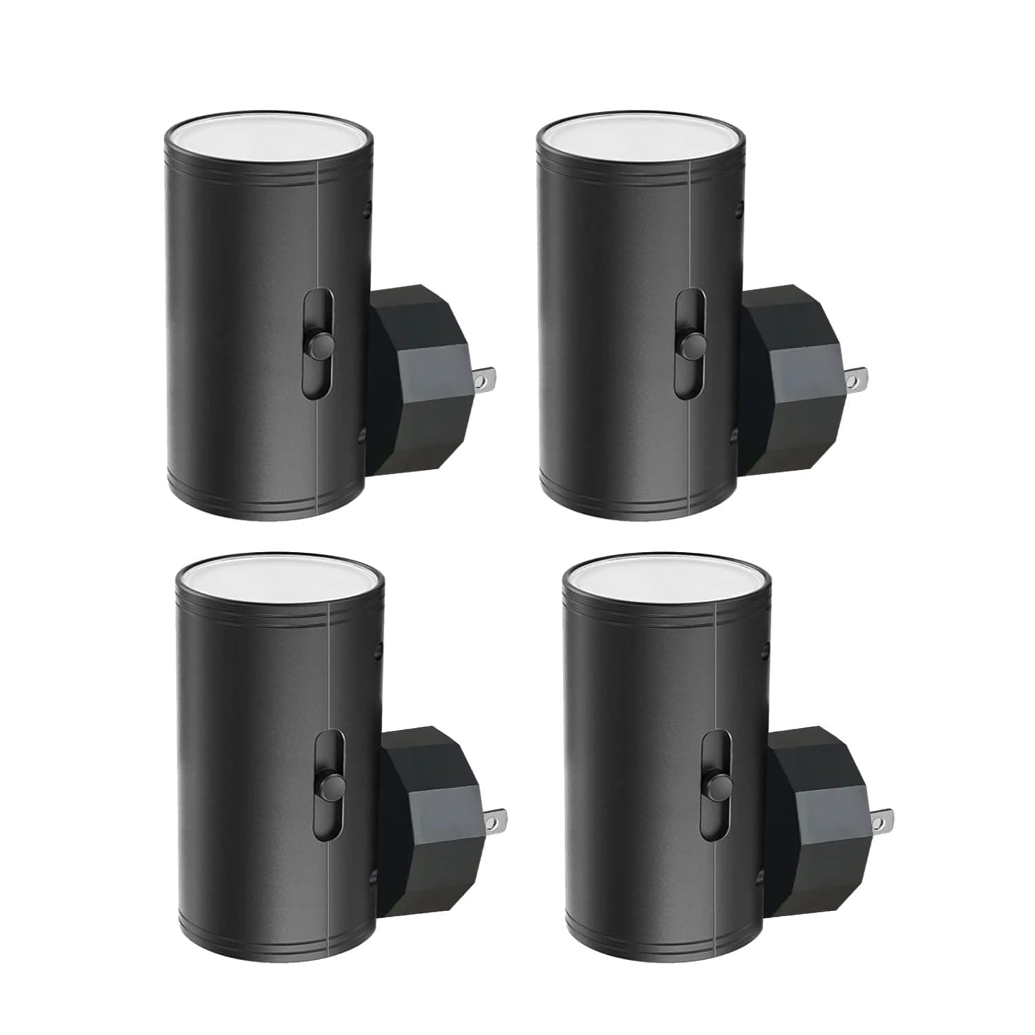 GEPLAD - 4 Pack LED Night Light, Dusk to Dawn Sensor, Modern Night Lights Connect to Wall, 3000K Soft White, Adjustable Brightness 5-300lm, Night Lights