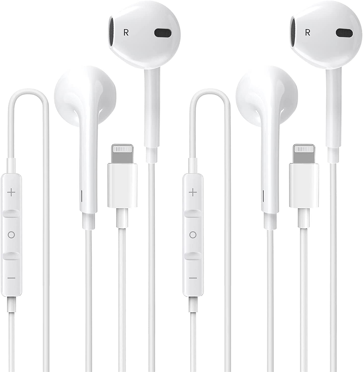 2 Pack - Apple Earbuds,iPhone Headphones Wired Lightning Earphones(Built-in Microphone & Volume Control)[Apple MFi Certified] Noise Isolating Headsets for iPhone 14/13/12/11/X/8/7/6,All iOS System