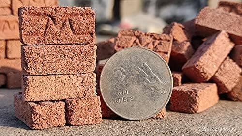 Realistic Mini Bricks for Miniature Models and Civil Engineering Projects Pack of 100Pcs (Red-100pcs)