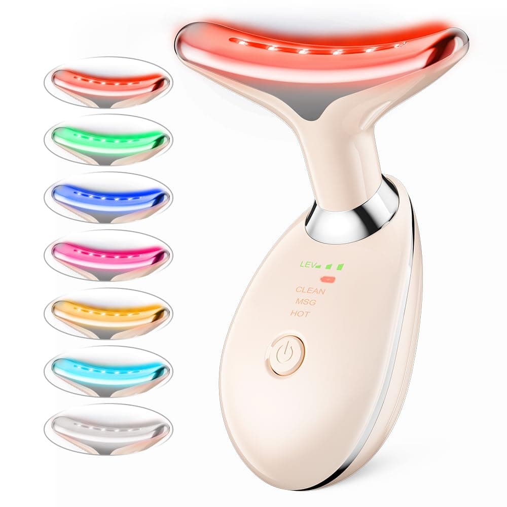 Neck Face Massager Face Sculpting Tool 3 Colour Modes and Vibration for Facial Massager for Double Chin (Pink)