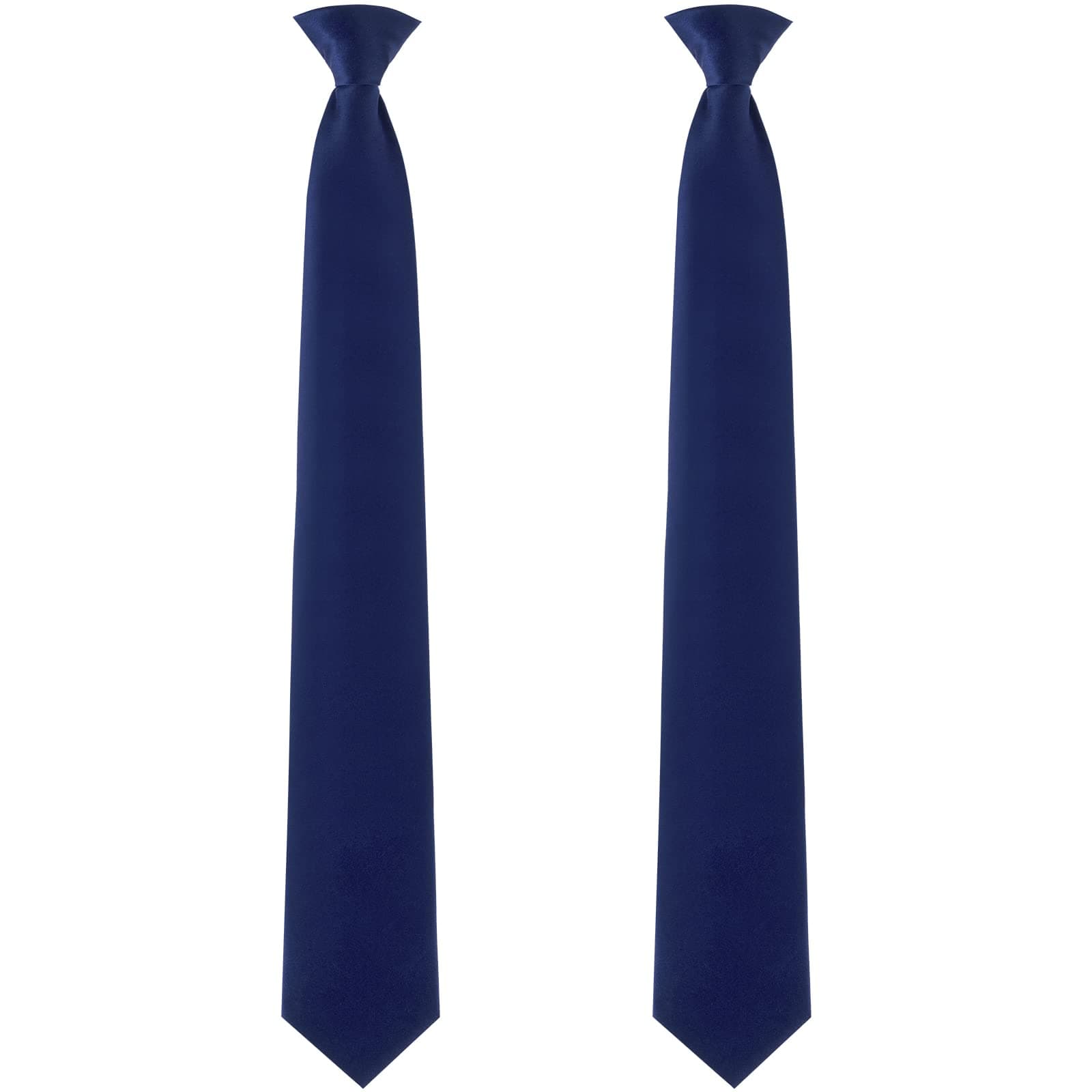 2 Pieces Men's Clip-on Ties Solid Color Clip-on Ties Pre-tied Neckties for Office School Police Security Wedding Graduation Uniforms