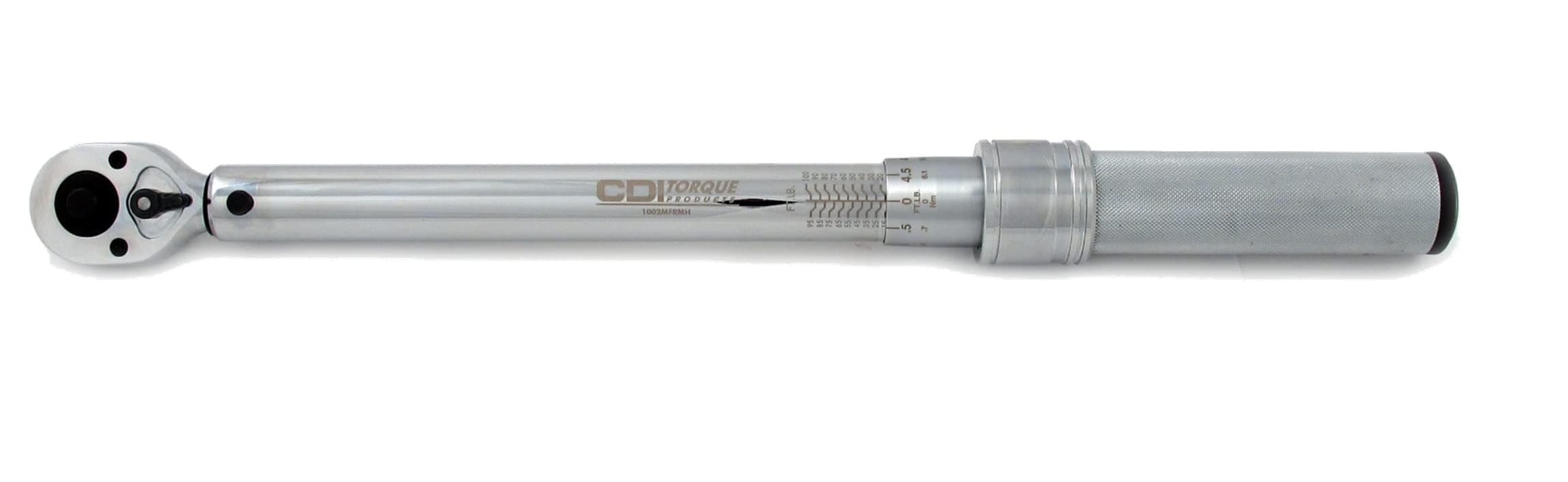 CDI 3/8 Inch Drive Adjustable Click Torque Wrench, Range 10-100 Ft Lbs / 16.9-132.2 Nm (1002MFRMH)