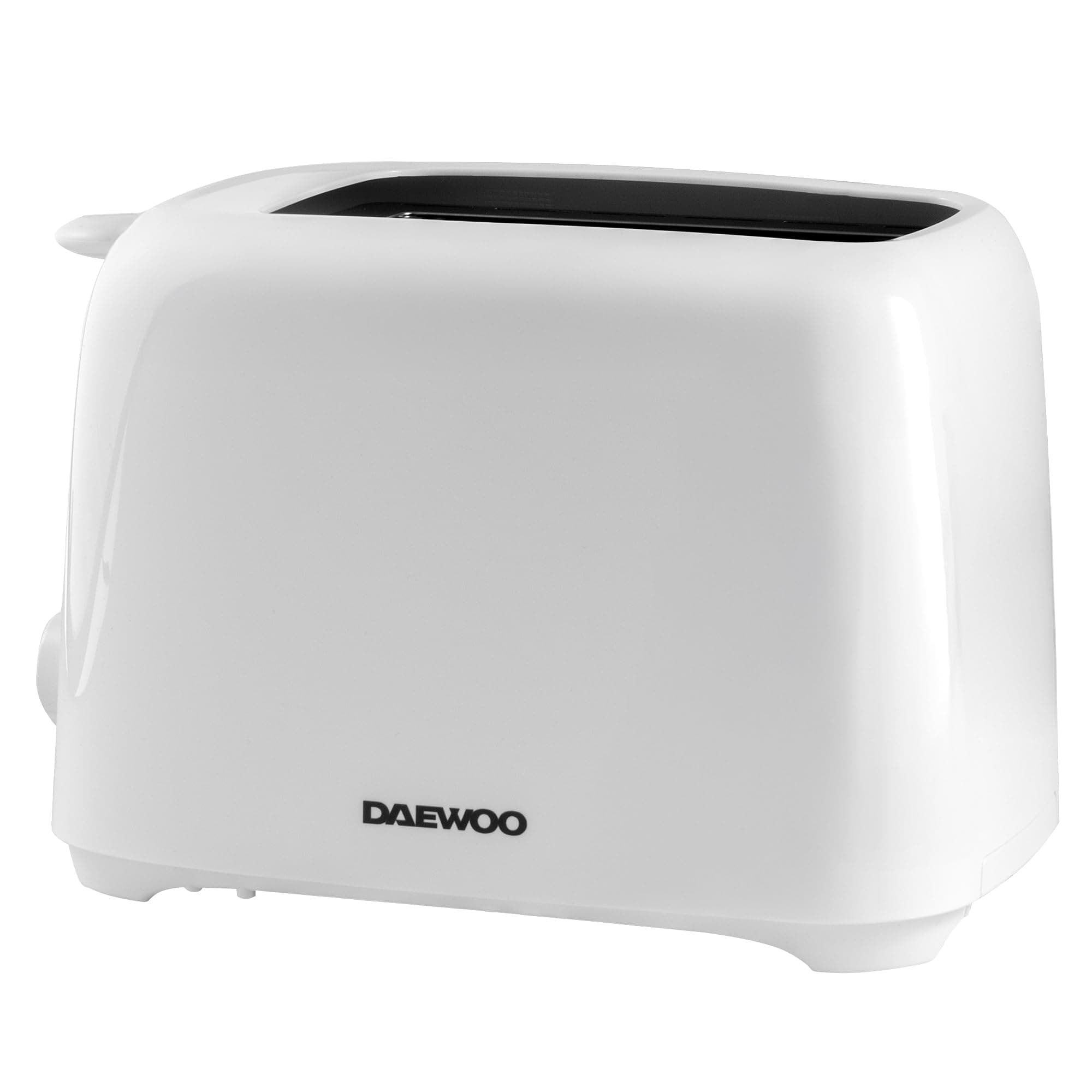 Daewoo Essentials 2 Slice Toaster – Compact White Toaster with Adjustable Browning Control & Slide-Out Crumb Tray, Easy to Clean, 700W Electric Breakfast Appliance