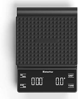 Coffee Scale with Timer 3kg/0.1g High Precision Pour Over Drip Espresso Scale with Back-Lit LCD Display (Batteries Included), Black