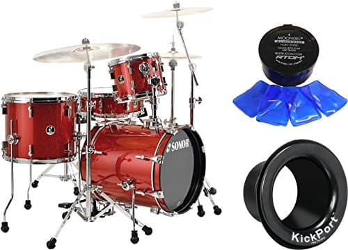 Sonor SSE10 Safari 4pc Shell Pack Red Galaxy Sparkle w/ Kickport and Moongel