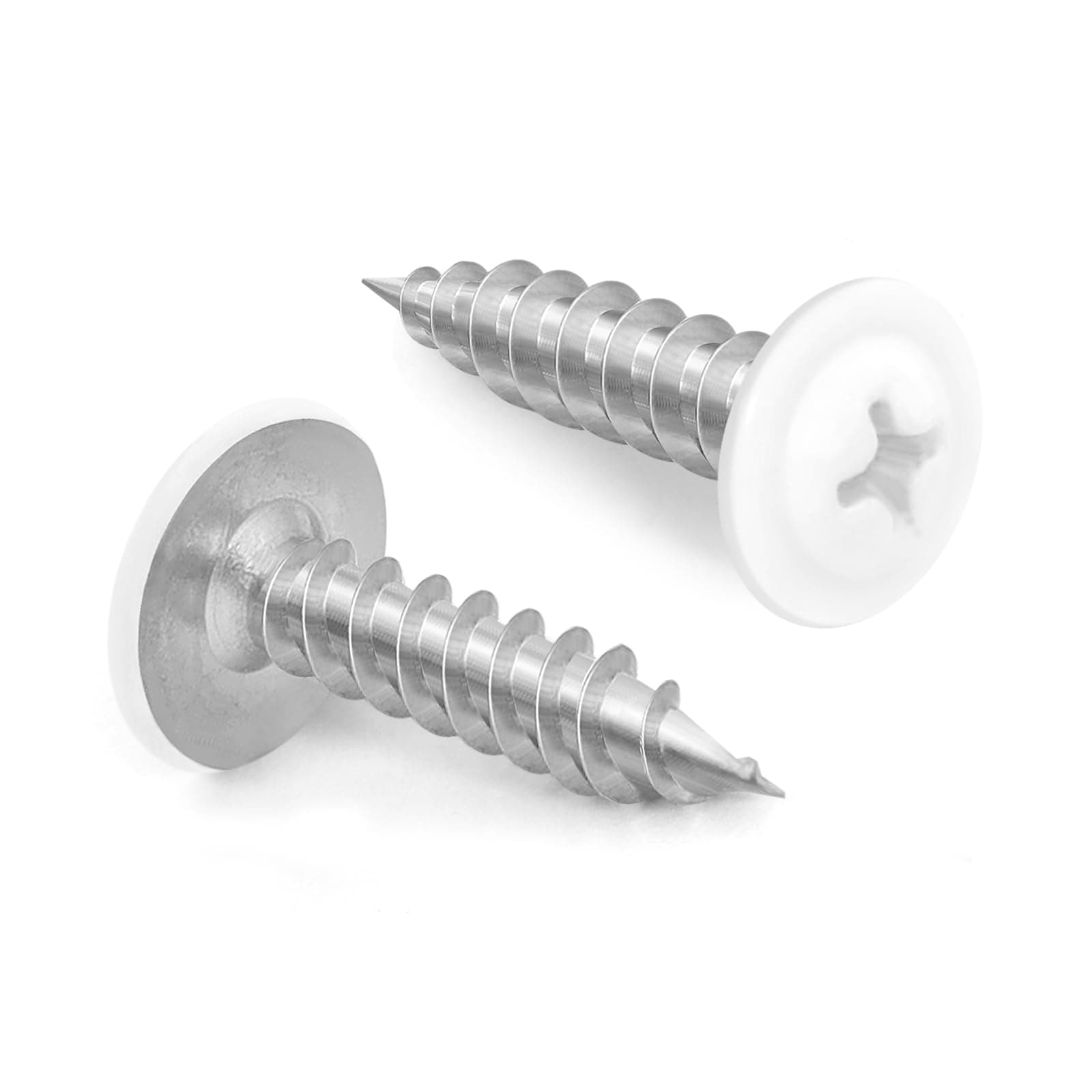 MewuDecor #8 x 1/2" Truss Head Fast Self Tapping Screws, Alloy Steel Wood Screws, White Head, 100 PCS