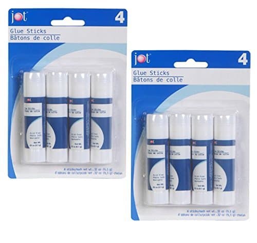 Glue Sticks 2-Pack = 8 sticks Total 0.32 0z each by JOT