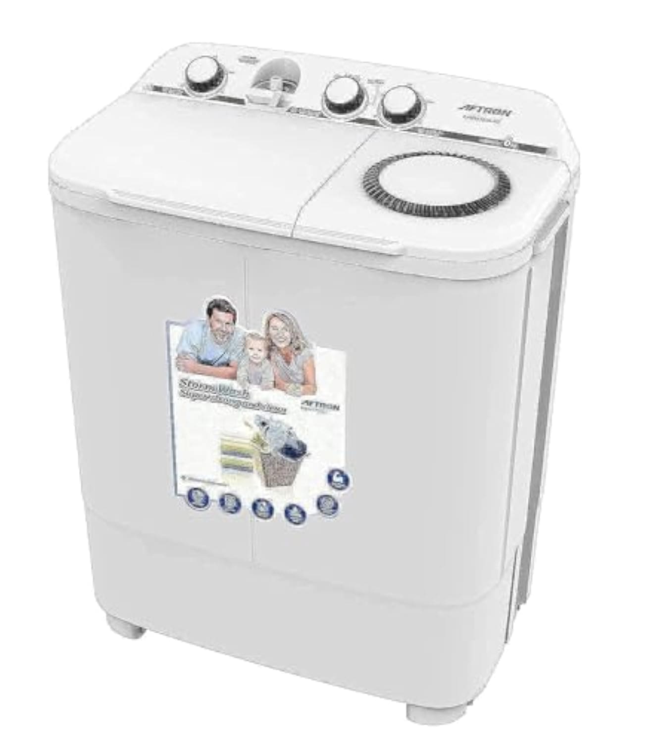 Aftron Top Load Semi Automatic Washing Machine, 6 kg Capacity"Min 1 year manufacturer warranty"