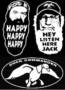 Duck Dynasty Phil Robertson Uncle Si Decal Commander 3 Pack Decal/sticker 6" White