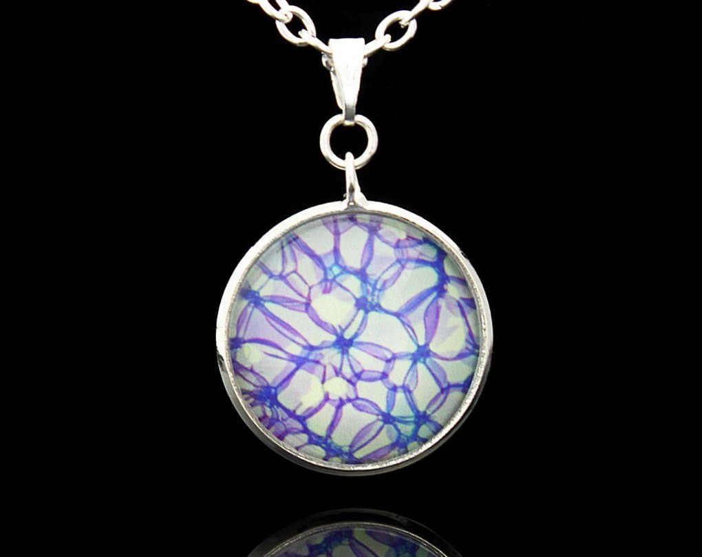 Rose pendant -rose stem section under the microscope necklace - science gift for scientist or botanist - scientific biology jewellery