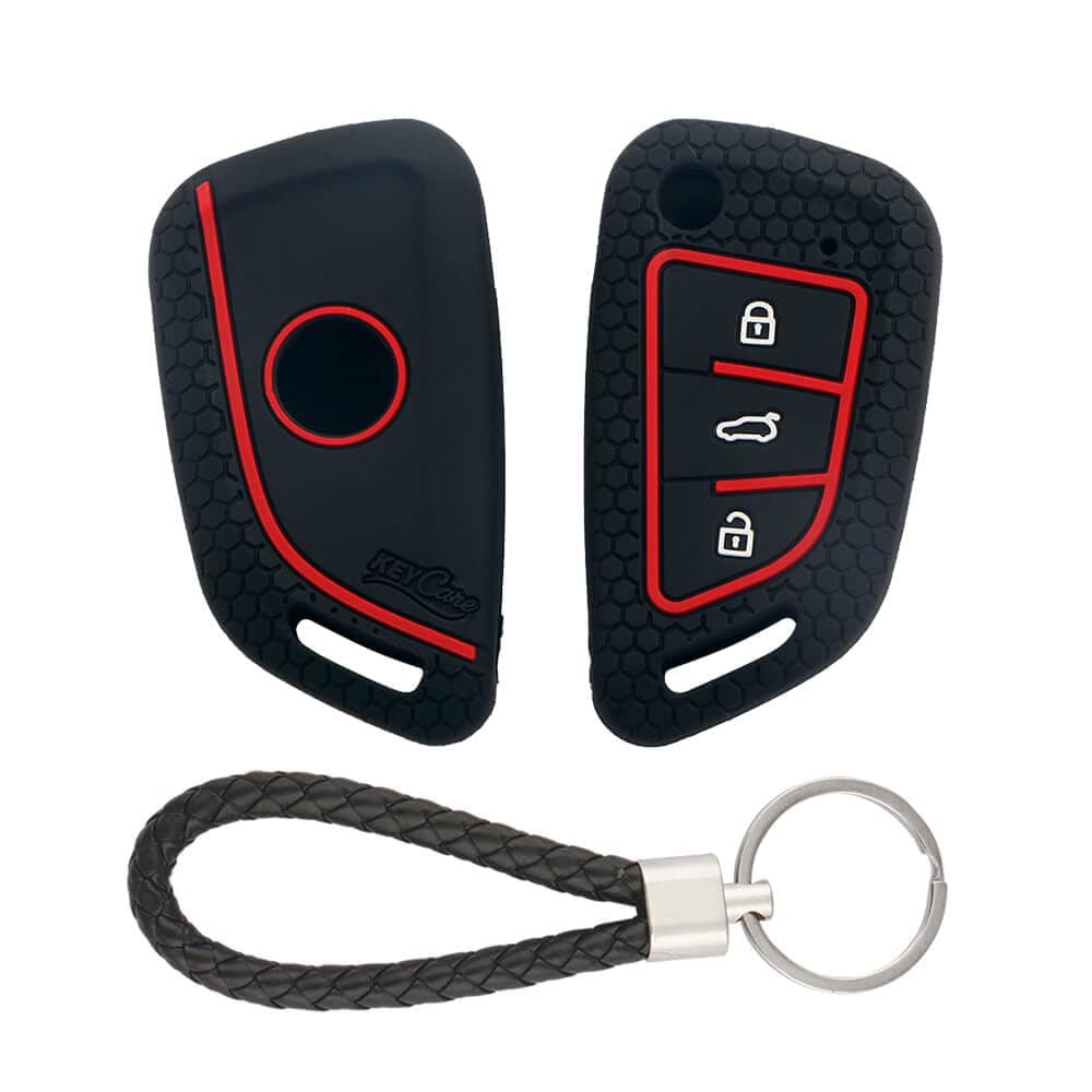 Keycare Silicone Key Cover for B29 Model Universal Remote flip Key (KCMini Black Keyring)
