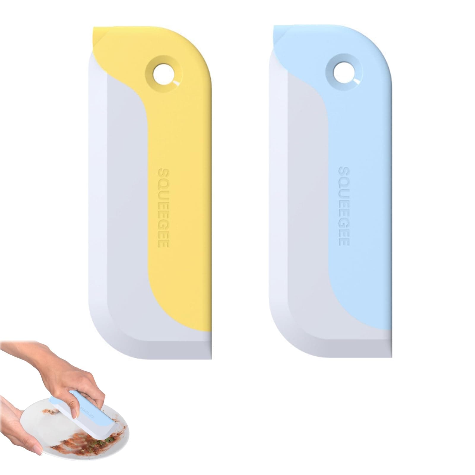 2 Pcs Creative Silicone Squeegee, Flexible Rubber Window and Glass Cleaner, Squeegee for Mirrors, Cars, Kitchen, and Bathroom Surfaces