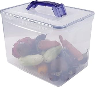 HPL889 - Food Storage Container - Dishwasher and Microwave Safe - BPA Free - 100% Air and Water Tight -Clear/Blue - 12L