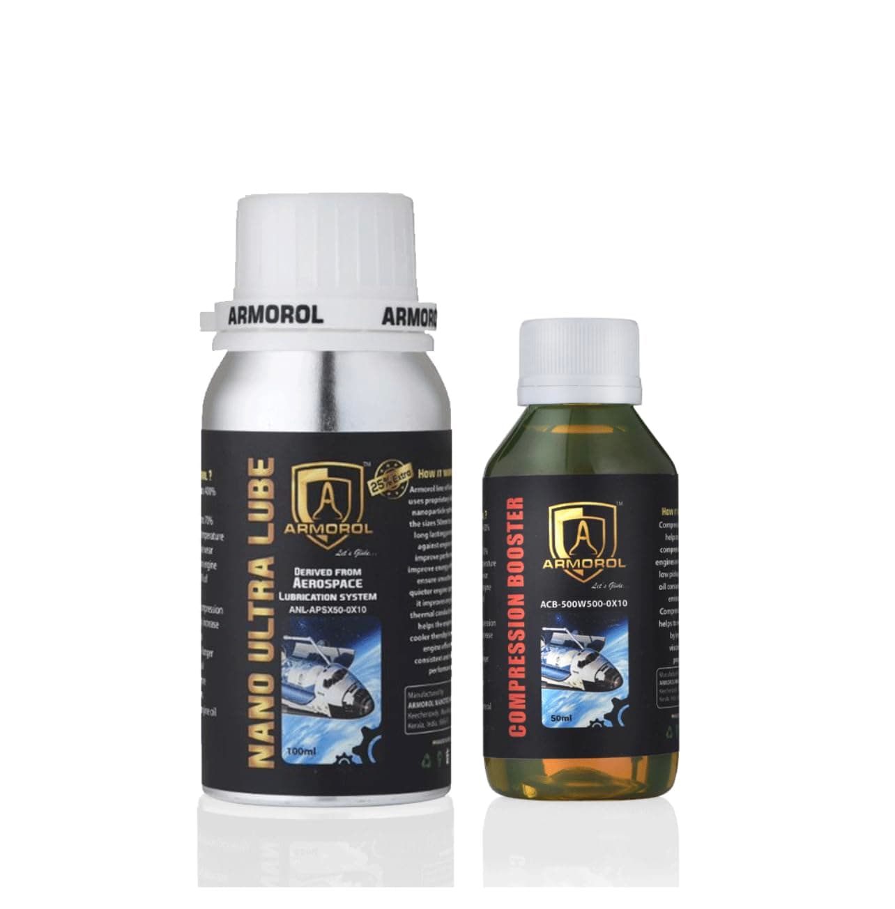 Generic Armorol Nano Ultra Lube 100ml and Compression Booster 100ml for Below 1500cc for Cars