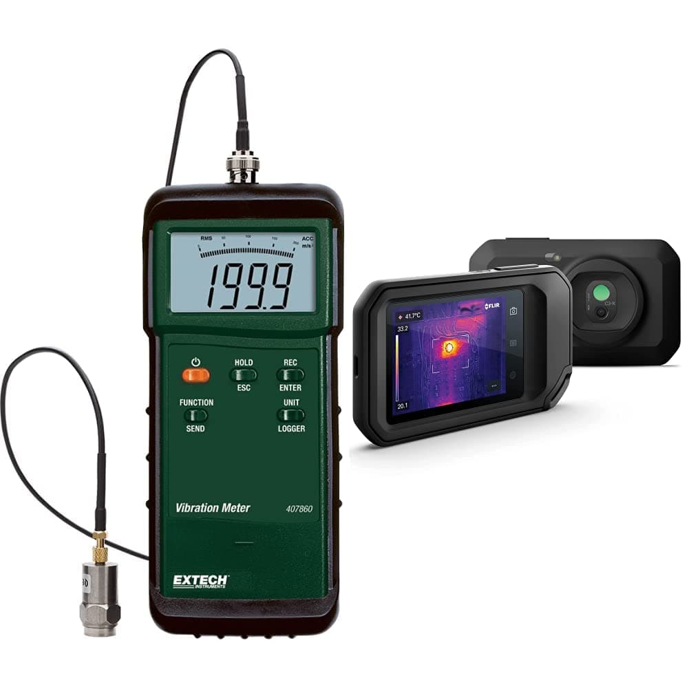 Extech Heavy Duty Vibration Meter (407860) + FLIR C3-X Compact Thermal Imaging Camera