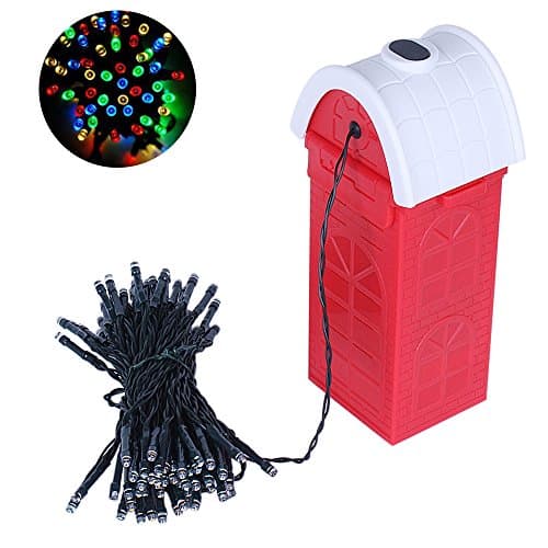 Wishwill Waterproof Seawater Powered Salt Water Powered String Light 200LEDs 4 Color Saline LED String Fairy lights for Christmas Holiday Party Decoration Indoor Outdoor Use