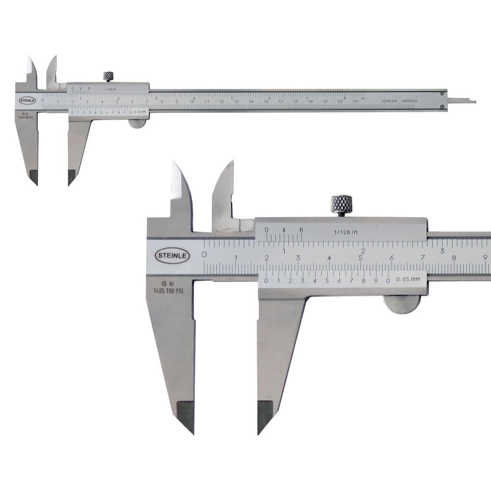 STEINLE 1102 Pocket Vernier Caliper 150 mm with Locking Screw Reading: 0.05 mm DIN862 - Includes Thread Chart