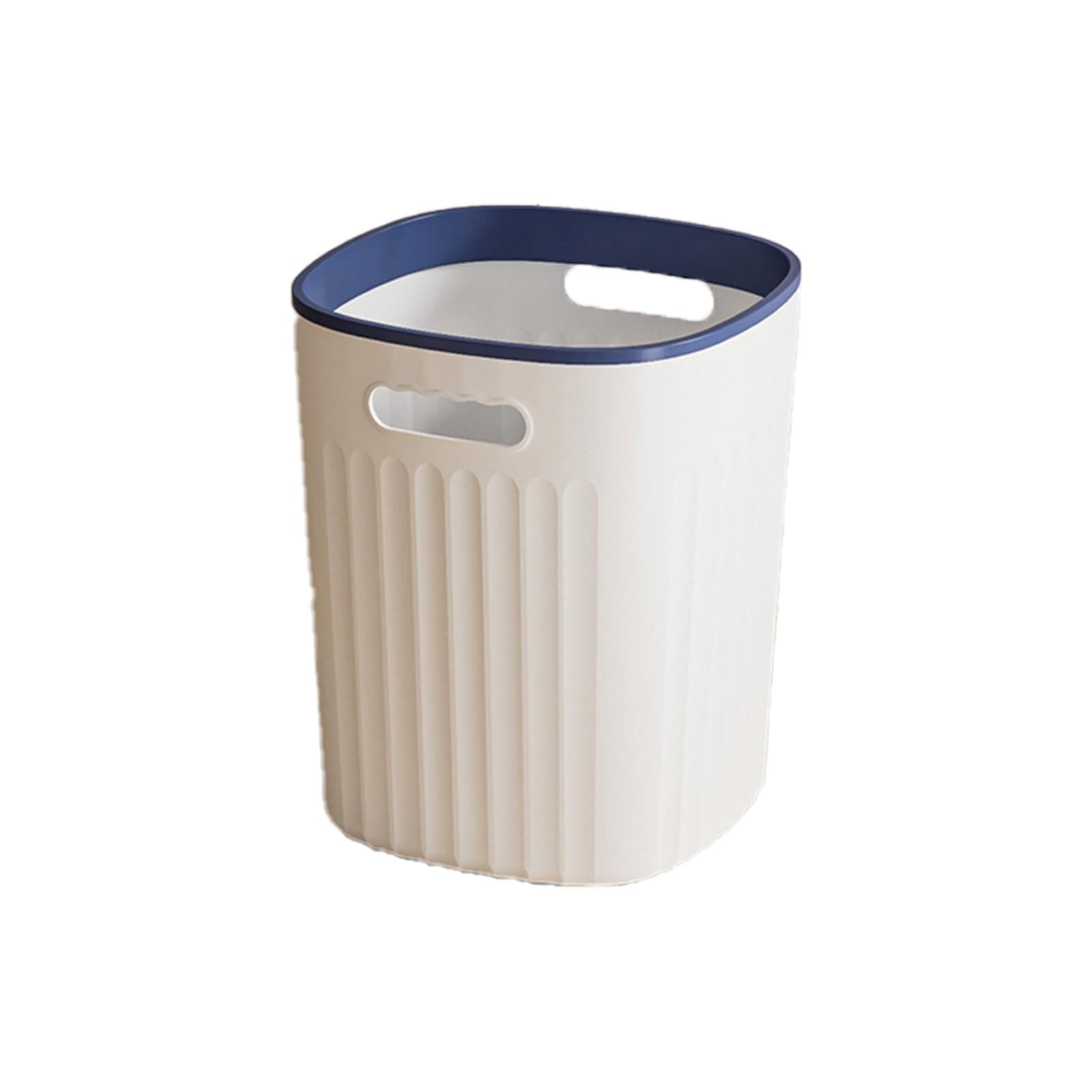 SAFWELSleek Trash Can Rectangular Waste Basket Waterproof Office Plastic Trash Can with Built-in Handle for Bedroom Garbage Container Bin Simple Trash Can (Color : White, Size : 12L)