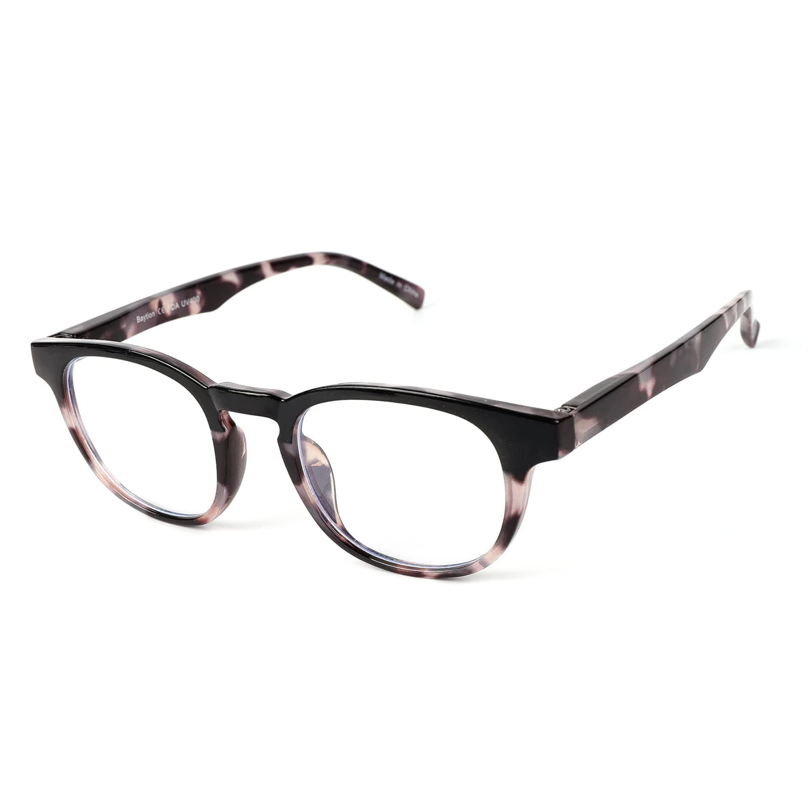 Baytion Blue Light Blocking Glasses Men Women, Computer Eyewear Filter Blue Light Digital Devices with PC Leopard Black Frame Transparent Lens, No Prescription [Anti Eye Strain Headache]