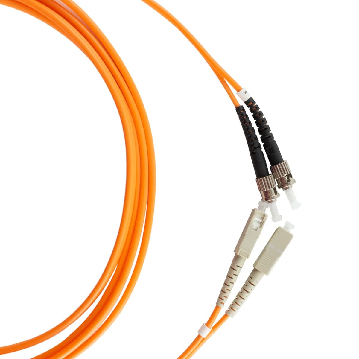 SC to ST Fiber Patch Cable, 1M (3.28ft) Multimode Duplex 50/125um OM2 Fiber Jumper- SC/UPC-ST/UPC Patch Cords Orange