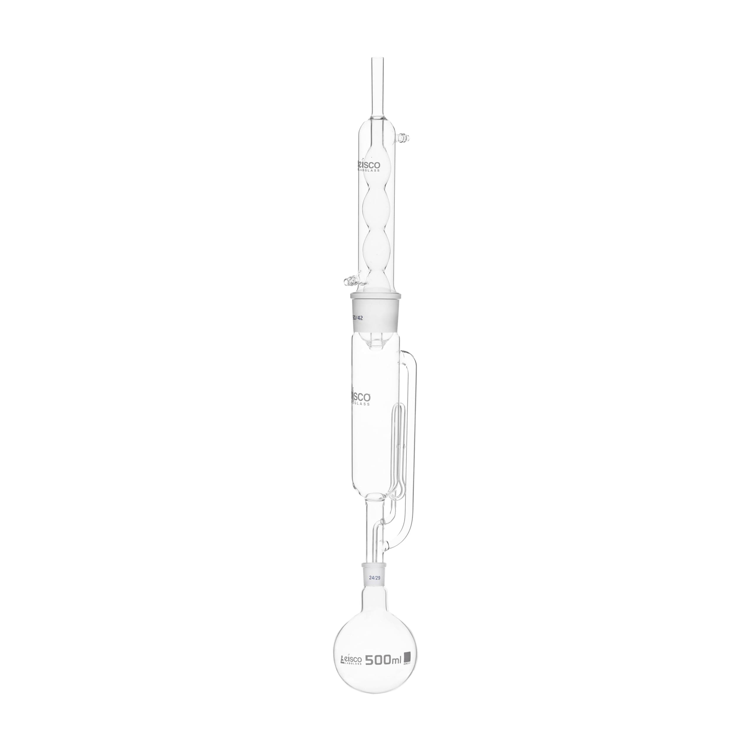 EISCO Soxhlet Extraction Apparatus - 200mL Extractor, 500mL Flask, Condenser - Borosilicate Glass