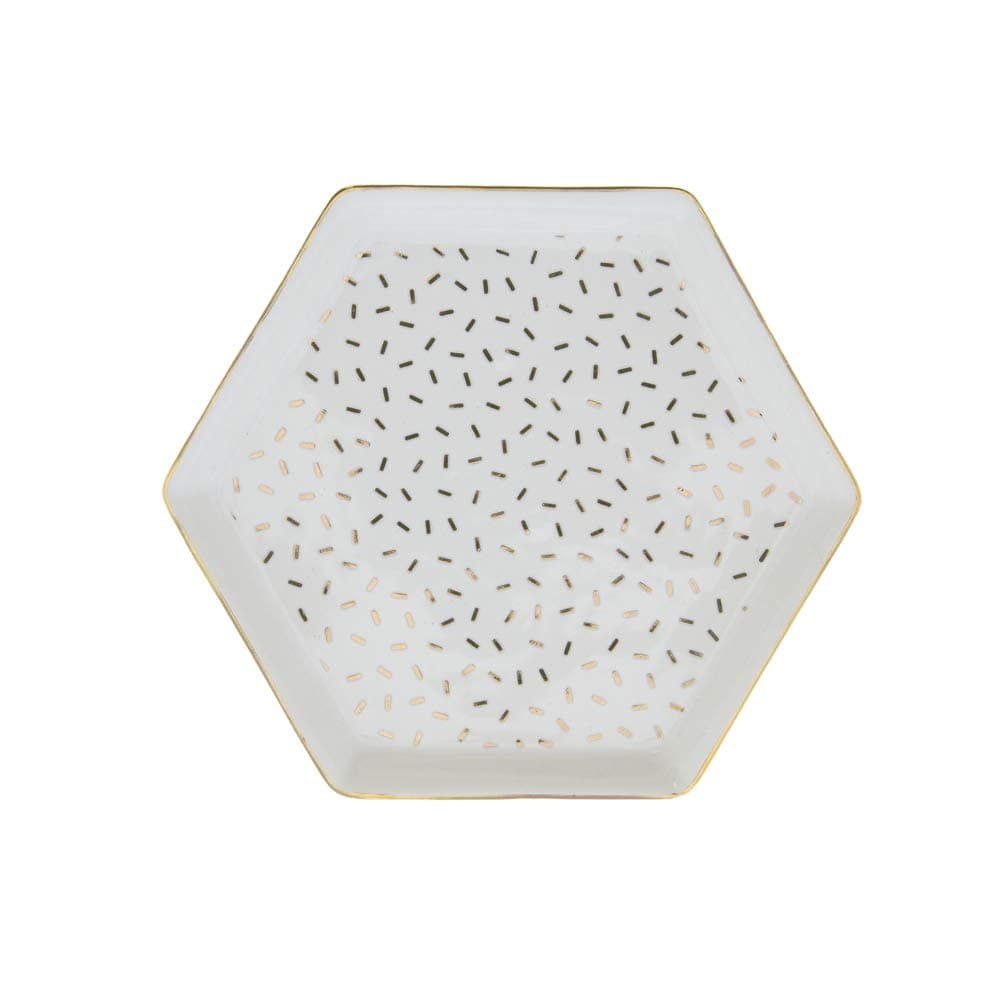 CANDLELIGHT Trinket Dish, White/Gold, One Size