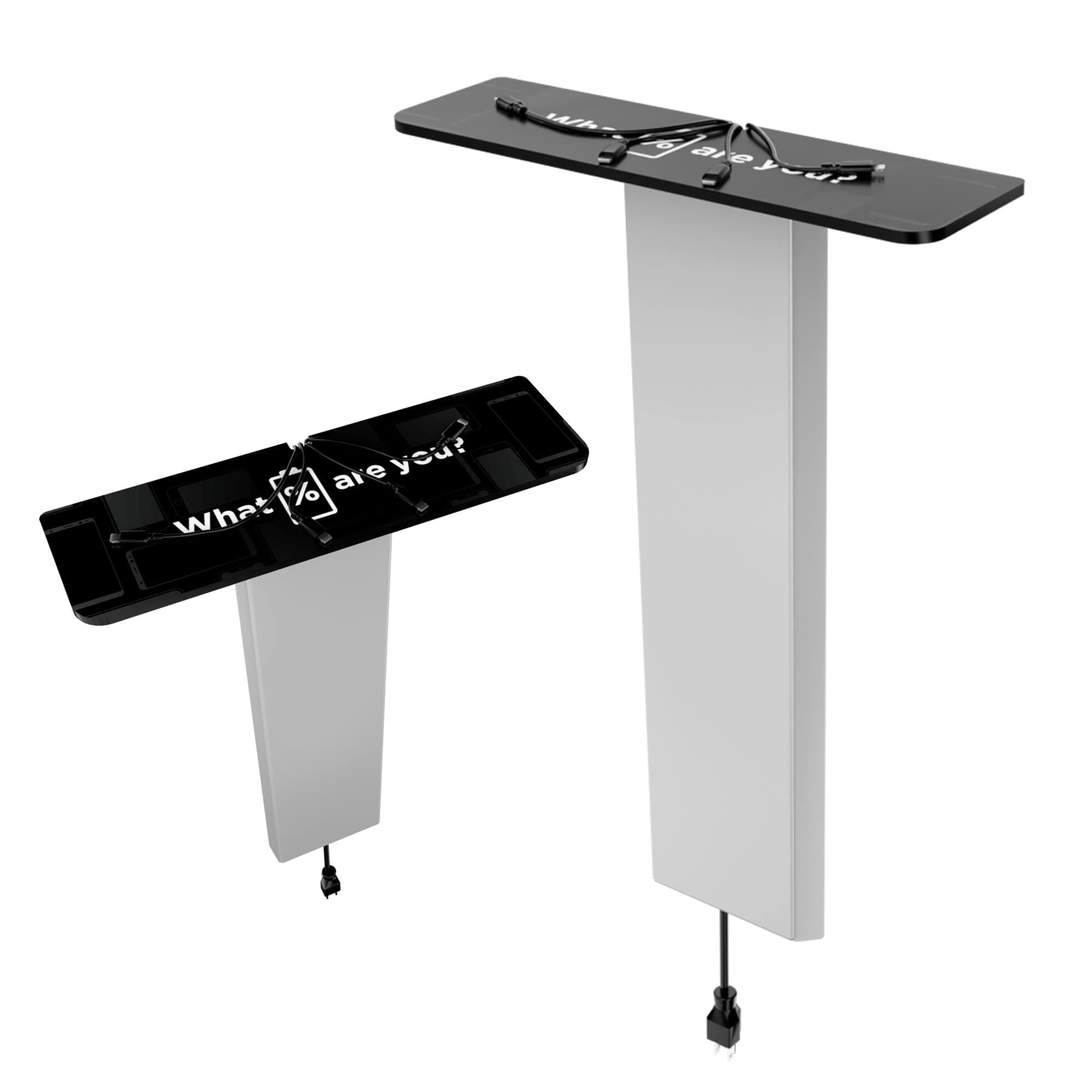 Mini Wall Mounted Cell Phone Charging Shelf | Full Speed Charging for Four Devices | Compatible with Apple iPhone, iPad, Samsung, Android, Tablets and More! (21” x 14” x 4”)