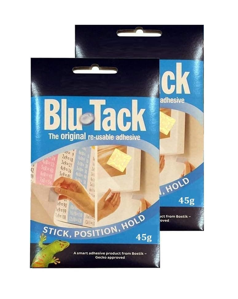 Lucky Blu Tack, Multipurpose Reusable Adhesive, Clean, Safe & Easy to Use, Non-Toxic, Handy (45g, 2)