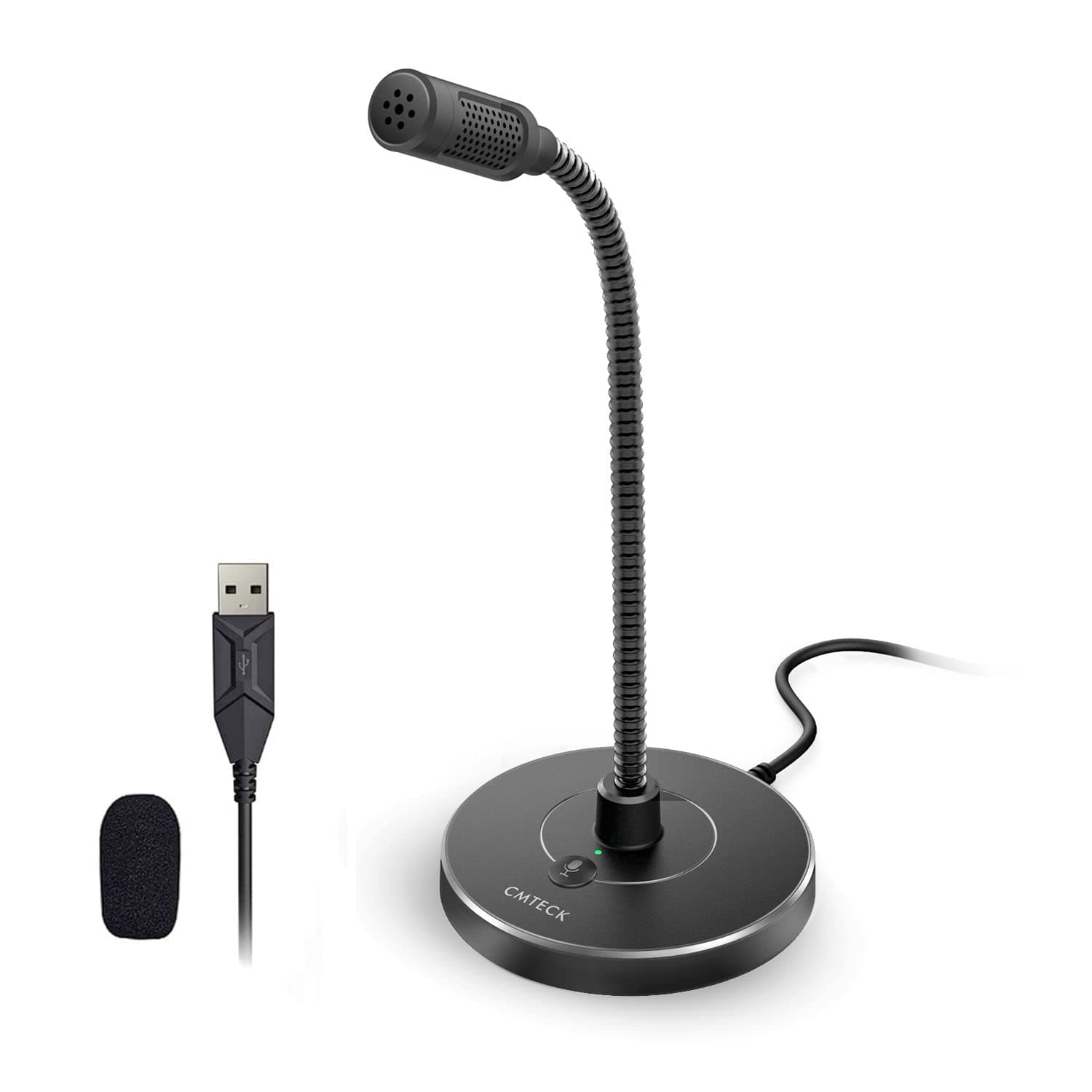 USB Computer Microphone G009, Noise-Cancelling Recording Desktop Mic for PC/Laptop for Online Chatting, Home Studio, Podcasting, Gaming, Skype, YouTube with Mute Function(Windows/Mac)