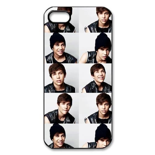 Austin Mahone, Rubber Phone Cover Case For iPhone 4, iphone 4s Cases, Black / White