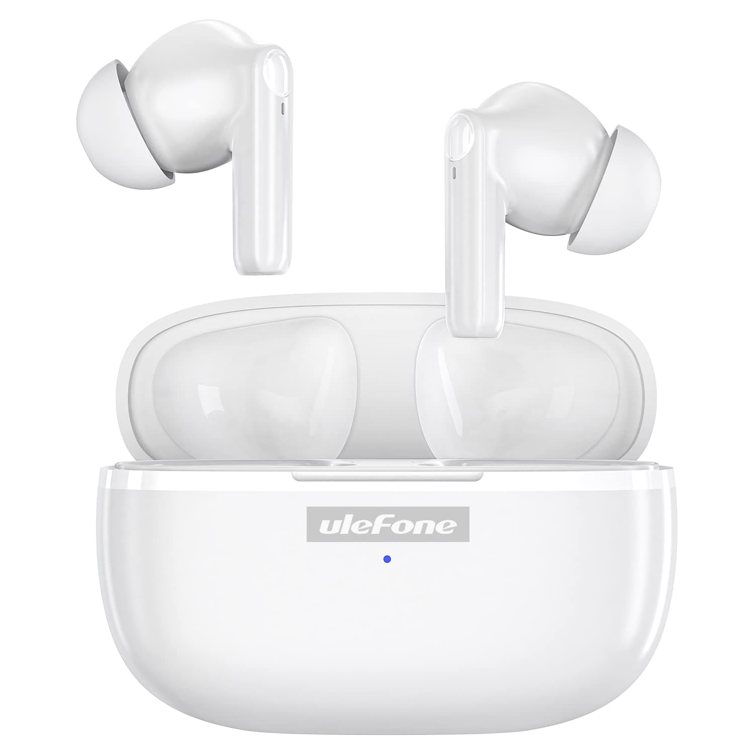 Wireless Headphones Earbuds, in Ear Microphone, Bluetooth 5.1, Type-C Charging, Touch Control, LED Display, for iPhone/Android/IOS, White