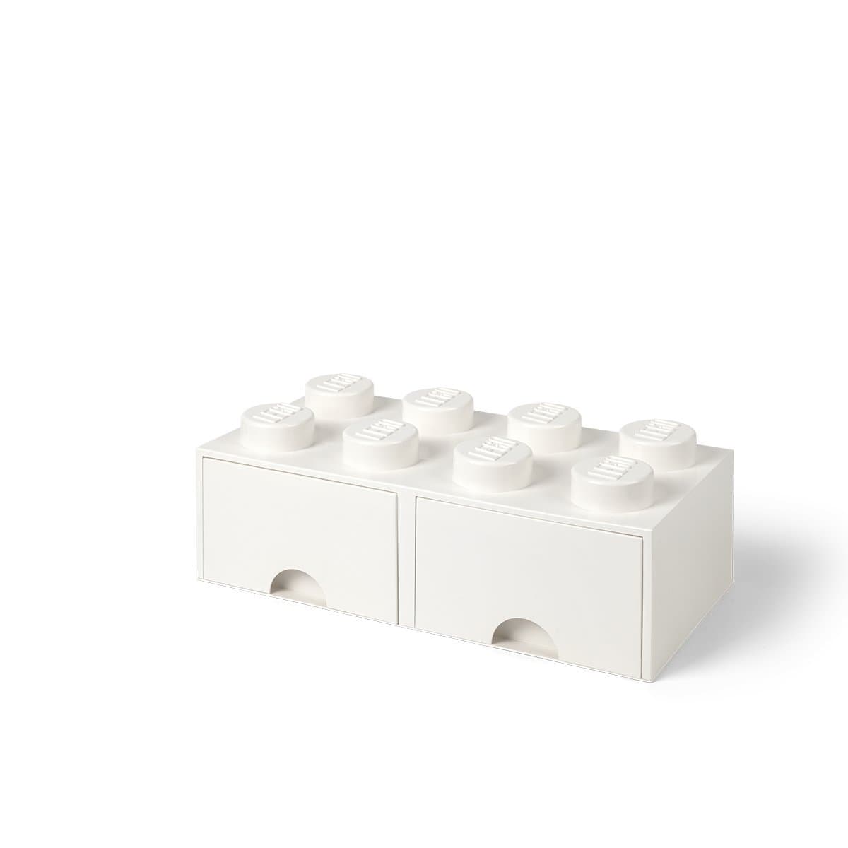 Room Copenhagen Lego Brick 8 Knobs, 2 Drawers, Stackable Storage Box, 9.4 l, White, 50 x 25 x 18 cm