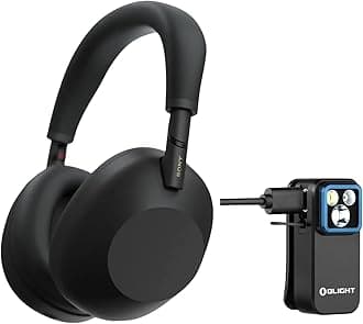 Sony WH-1000XM6 Wireless Noise-Canceling Headphones (Black) Bundle with Rechargeable Clip-On Light (2 Items)