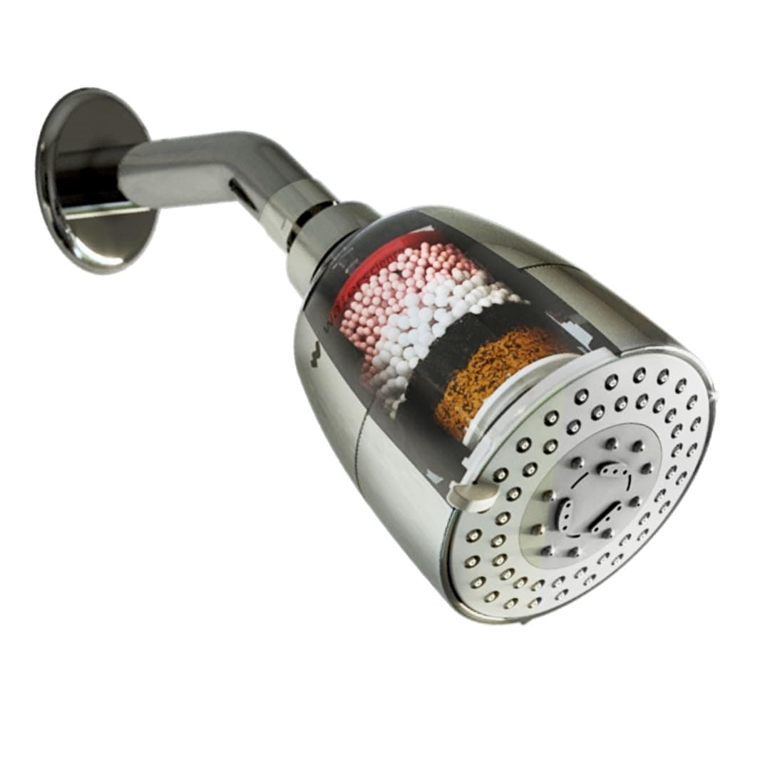 WaterScience CLEO Shower Filter for Bathroom - Multi Flow | Hard Water Softener for Shower | Water Filter for Shower Head | For Borewell/Tanker Water - CLEO-SFM-419
