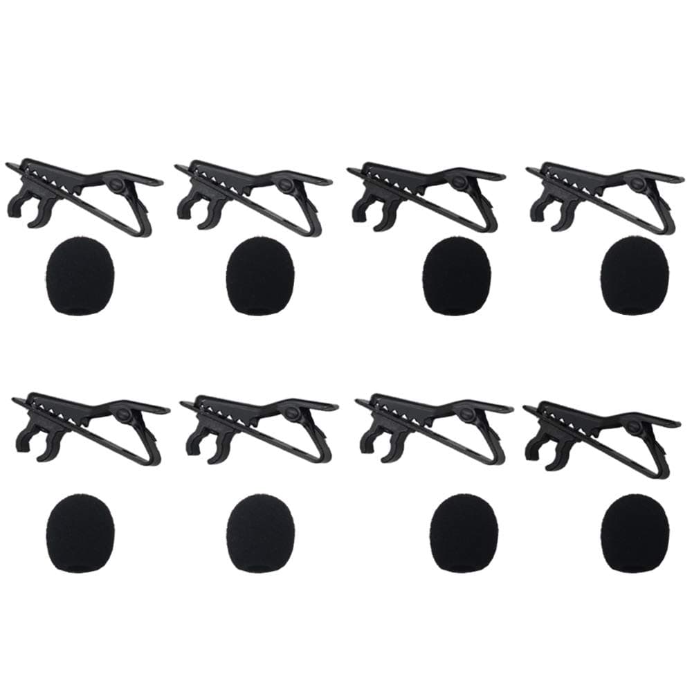BAISDY8Pack Mini Size Microphone Windscreen Foam Mic Cover for Lavalier Lapel Microphone with Lapel Clips