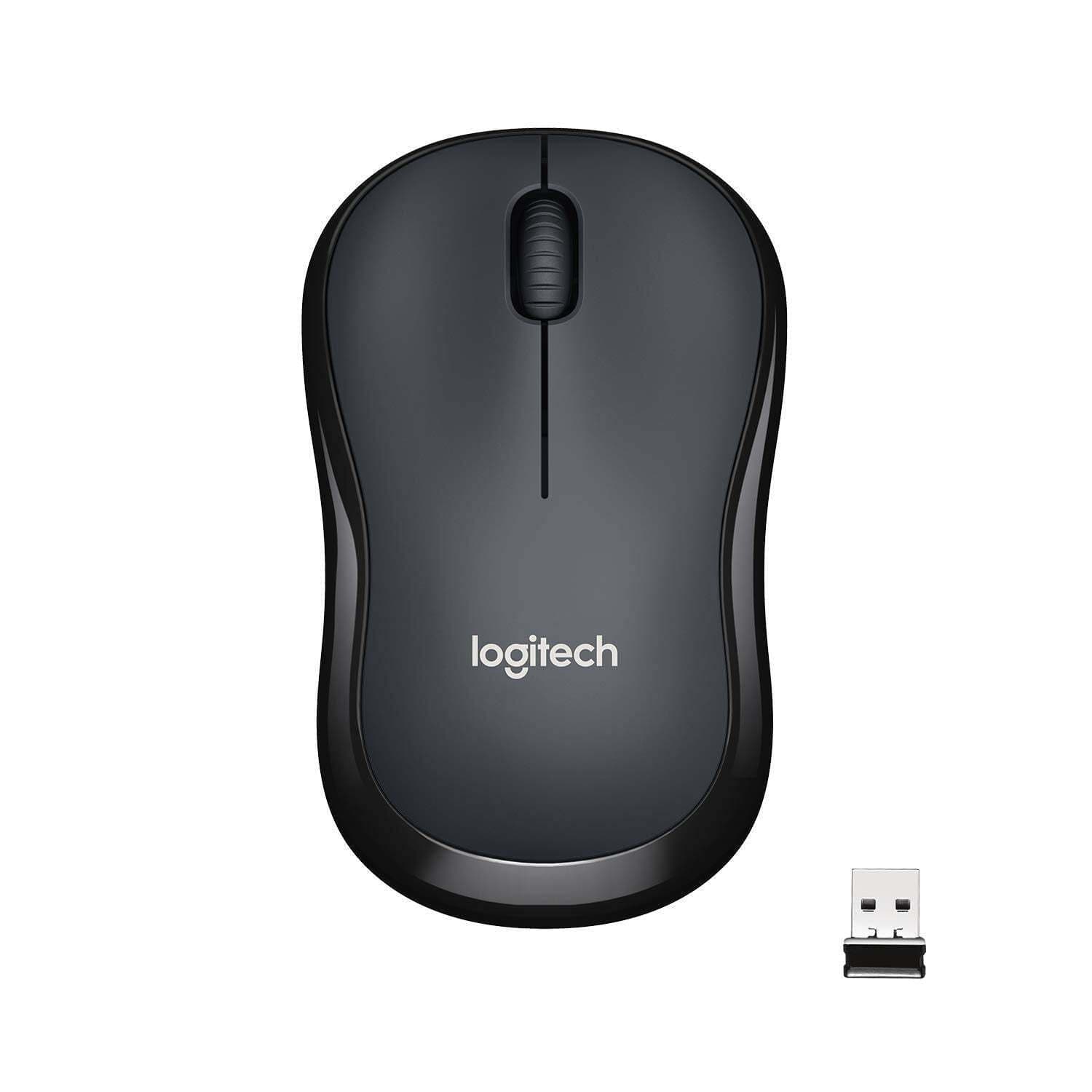 M221 Wireless Mouse, Silent Buttons, 2.4 GHz with USB Mini Receiver, 1000 DPI Optical Tracking, 18-Month Battery Life, Ambidextrous PC/Mac/Laptop - Charcoal Grey