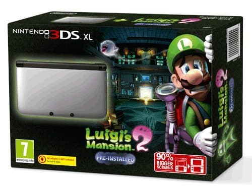 Nintendo Handheld Console XL - Silver with Pre-installed Luigi's Mansion 2 (Nintendo 3DS)
