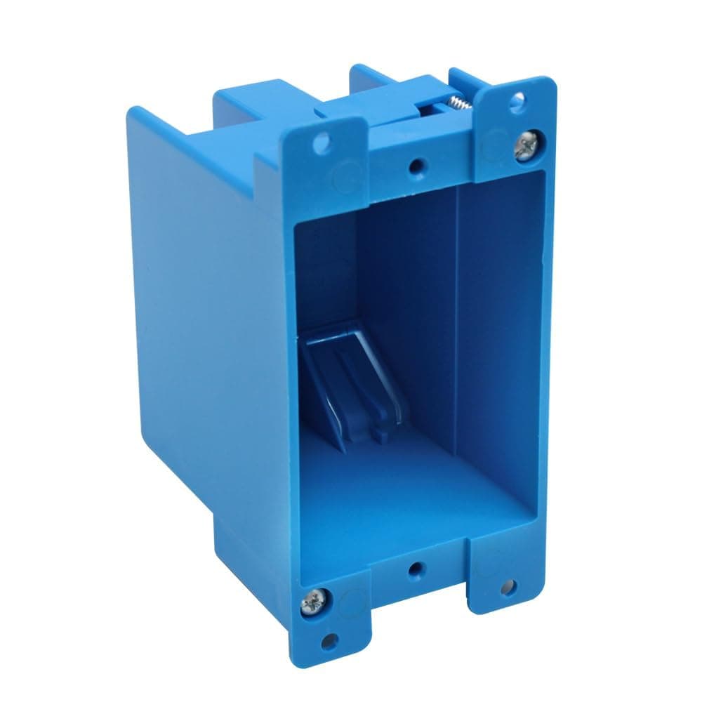 Old Work Box,Plastic Junction for Switches,PVC Electrical 14 cuin Outlet Box,Old Work Box 1 Gang Deep,ETL Listed for Home Improvement,AWG Standard,Fire Rated for Two Hours(1 Pack)