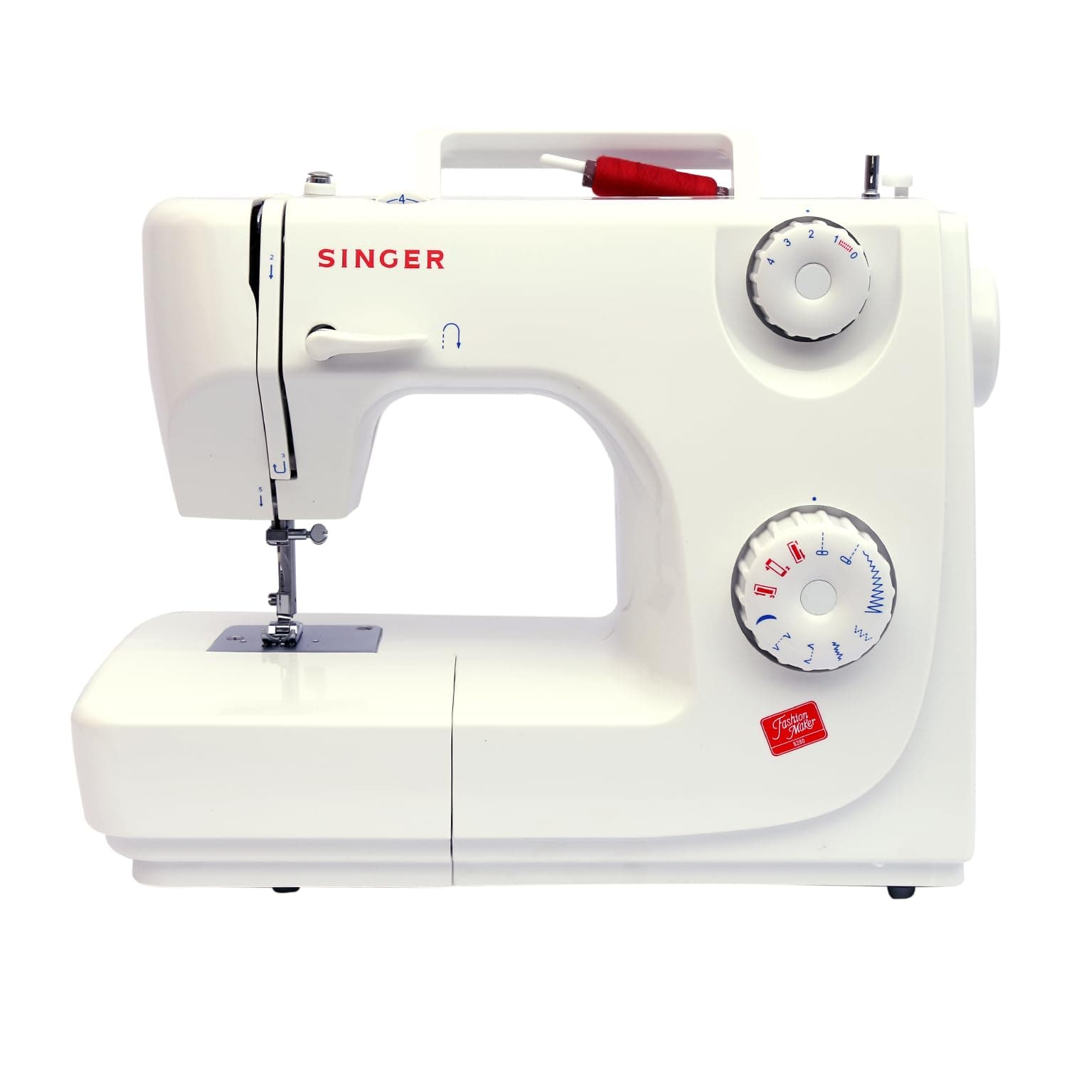 SINGER 8280 Zig Zag Sewing Machine | 8 Built in Stitches | 24 Stitch Function | Auto Needle Threader | 70W Powerful motor | 2 Years Warranty | White
