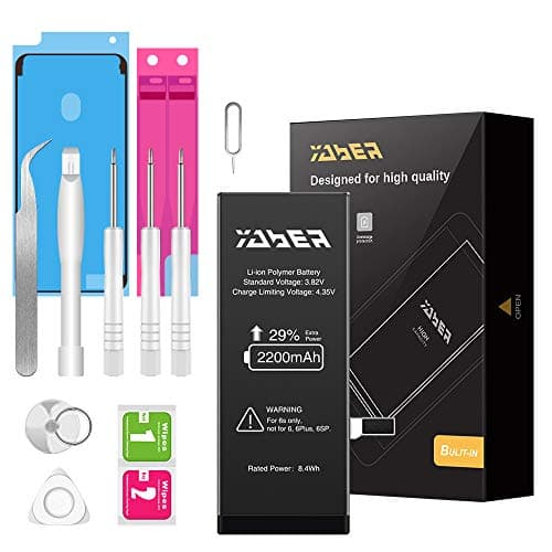 YABER Battery for iPhone 6s, 2200mAh iPhone 6s Battery Replacement High Capacity Li-ion Battery with Complete Repair Tool Kit