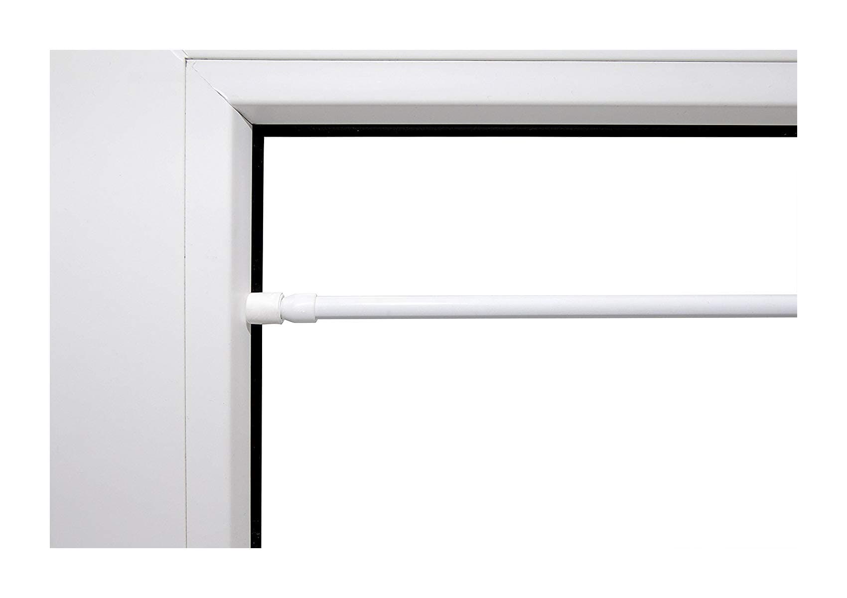 Beyond Drape Metal Clip Bar 60 – 80 cm with Rubber Grommets 9 mm Diameter White Round Screw Technology Curtain Pole Rail Door/Window Curtain Rail Telescopic