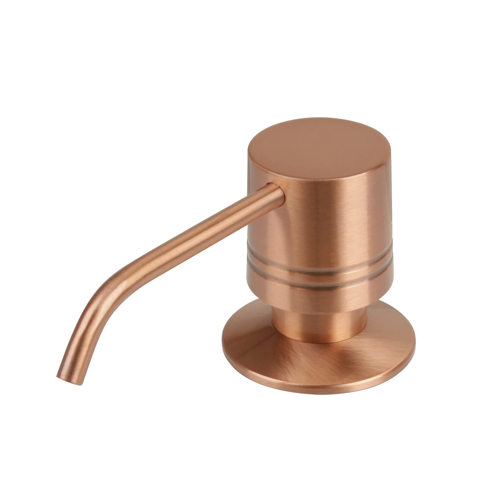 Soap Dispenser for Kitchen Sink, Brass Body Construction, Refill from The Top, Commercial Grade Liquid Dish Dispensers Pump, Built in Design with Large 17 oz Bottle(Copper)