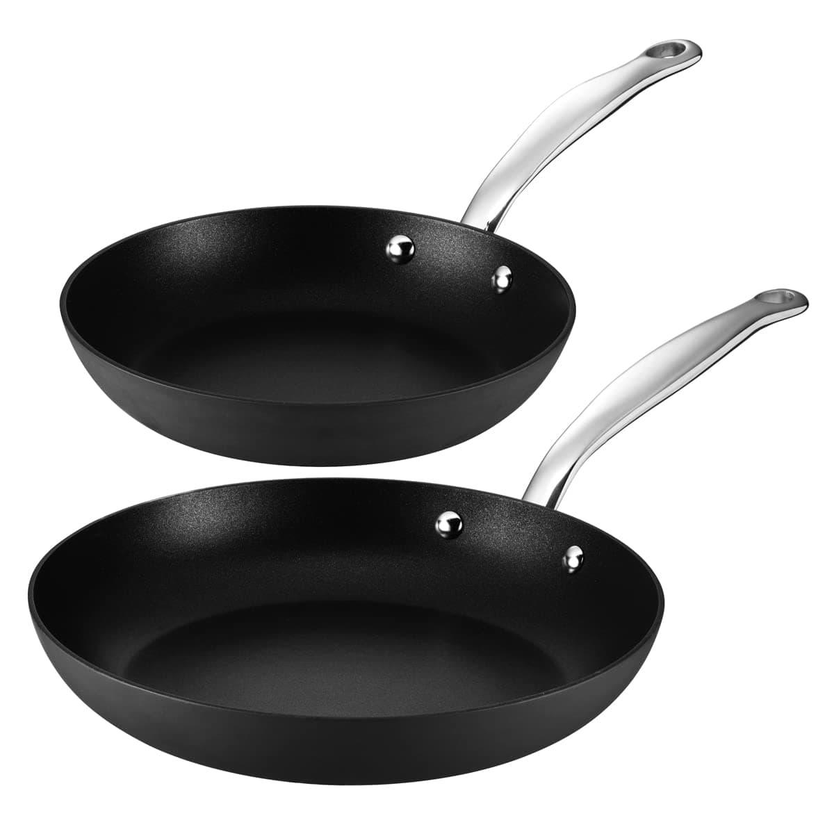 Legend Slick Hard Anodized Nonstick Skillets - Next Gen Hard Anodized Aluminum & Steel Chef Grade 2 Pans Set for Home - PFOA Free, Non-Toxic Non-Stick Surface - Oven & Dishwasher Safe