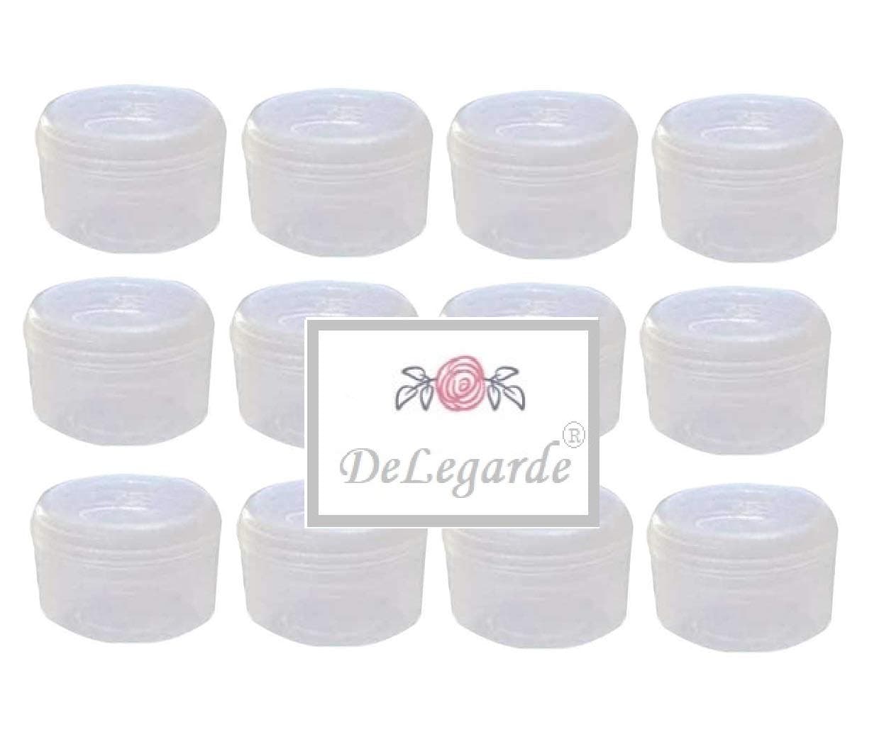 Plastic Round Containers Boxes for Small Parts Storage (Small, Semi Transparent, 10ml )-Pack of 12