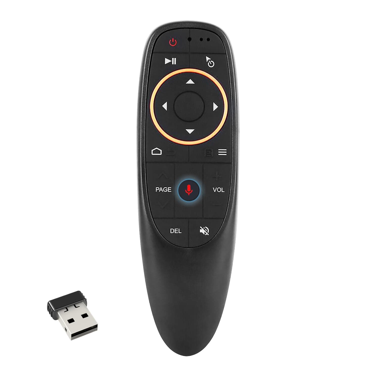 EASYTONE Air Mouse Remote Control, 2.4 GHz Wireless Voice Remote Control with IR Learning, Wireless Connection via USB Receiver Air Mouse for PC Android TV Box Laptop Projector Windows Android Mac OS
