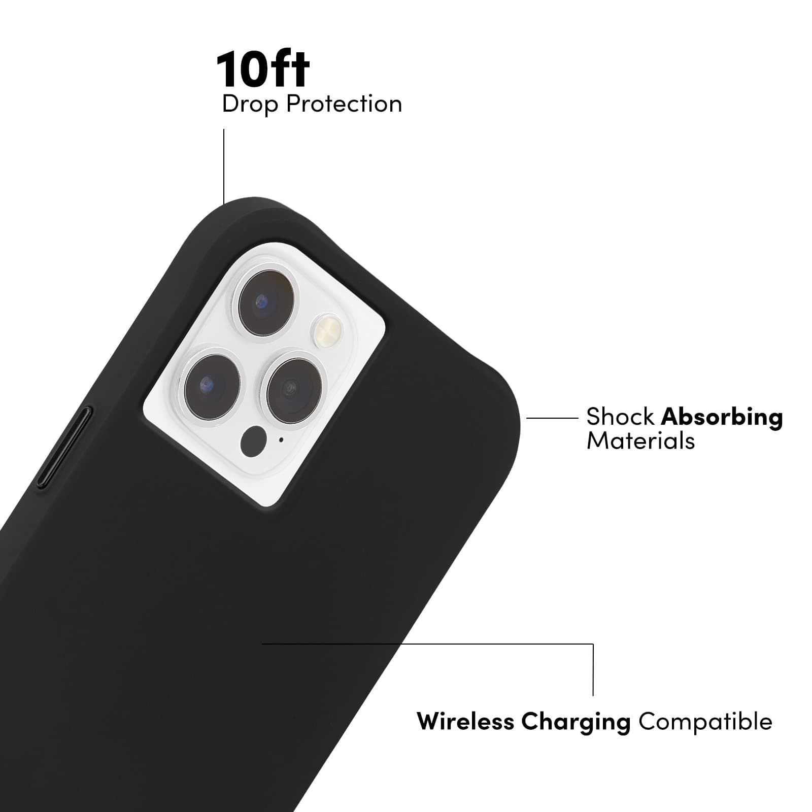 Case-Mate - PROTECTION PACK - iPhone Lizze TOUGH Black Case & Screen Protector